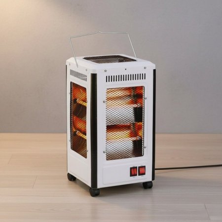 مدفأة كهربائية كوارتز عمودية 2000 واط مع 5 أوجه تدفئة وعجلات